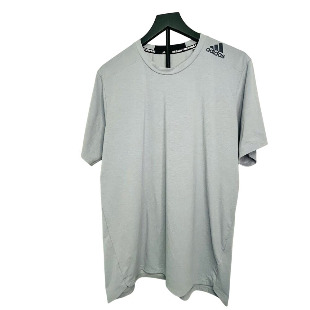 Adidas AEROREADY Training Shirt Mens L Gray Athletic Workout Tee